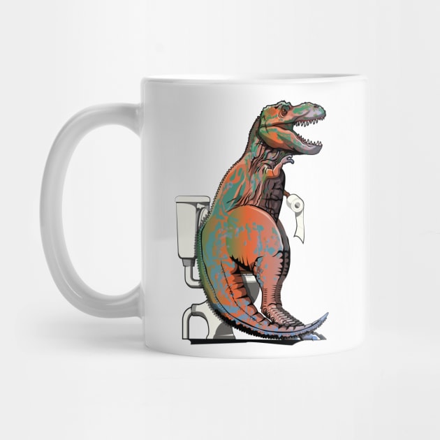 Dinosaur Trex on the Toilet by InTheWashroom